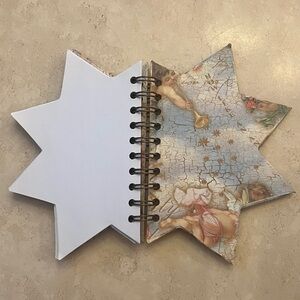 Star-Shaped Spiral Notebook with Angelic Design - Brand New!